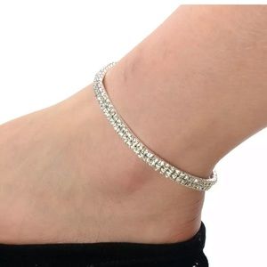 💗 Crystal Ankle Bracelet Stretchy 8”-9.5” NEW